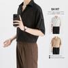 Camisa de Hielo para Hombre Estilo Ligero y Maduro Manga Corta de Verano Delgada Holgada con Caída Sin Planchar