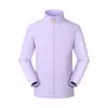 Chaqueta personalizada con cuello mao y estampado de logo, ropa de trabajo de manga larga con cremallera hecha a medida, chaqueta tipo camisa publicitaria estampada