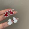 Nuevos Pendientes de Calabaza Roja 2026 para Mujer, Púa de Plata S925, Exquisitos y de Moda Pendientes de Botón de Zirconia, Accesorios para Orejas Brillantes de Lujo Ligero