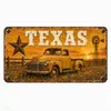 Placa de licença de lata vintage para parede para comércio exterior, pintura decorativa 3D de lata estilo americano retrô para bar, placa de licença de alumínio