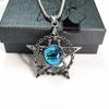 En stock colgante vintage plateado de estrella de cinco puntas con ojos azules punk turco ojo del diablo magia collar de calavera joyería