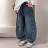 Ropa infantil jeans para niños primavera y otoño 2026 nuevos pantalones casuales de pierna recta para otoño para niños mayores pantalones largos de moda