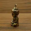 Novas Estátuas de Buda Sólidas de Latão Chaveiro de Carro Pingente Celebridade da Internet ao Vivo Couro Sino de Bagagem Presente Atacado