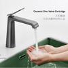 Grifo Negro para Lavabo, Grifo de Lavabo Totalmente de Cobre, Grifo Monomando Caliente y Frío para Encimera de Lavabo de Baño