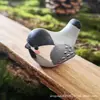Adornos de Pájaro Gordito Tallados en Madera Hechos a Mano Adornos Tallados en Madera Maciza de Pájaro Pintados a Mano Llavero Colgante Regalos de Animales Pequeños