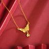Novo Vietnã areia ouro três folhas flor colar pequena borboleta fresca clavícula cadeia de cobre banhado a ouro por um longo tempo não desbota jóias