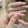 Anel de Renda Vazada "Sanheng" Estilo Renda Escovada Italiano com Inlay de Strass, Finamente Trabalhado, Luxo Leve, Nicho, Sensação de Alto Padrão