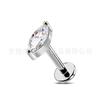Pendientes de Aleación de Titanio F136 Aleación de Cobre Zirconia en Forma de Gota con Tachuelas de Labios de Zirconia Marquesa Joyería para Piercing Tachuelas de Hélice de Zirconia