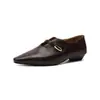Zapatos de tacón de cuña estilo relajado de primavera y otoño retro francés, zapatos cerrados para aumentar la altura de 2 cm estilo 'old money' relajado