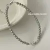 Pulsera de Plata de Ley S925 con Perlas Ligeras y Plata Triturada para Mujer Estilo Coreano Ins Diseño de Nicho Pulsera Versátil para Superponer
