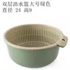 Bacia de Lavagem de Vegetais de Camada Dupla com Cesto Drenante, Ferramenta Drenante de Cozinha, Cesta Redonda Multifuncional de Plástico para Frutas e Vegetais para Uso Doméstico, Atacado