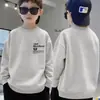 Moletom Infantil para Crianças Maiores, Primavera, Outono, Inverno, Forrado com Fleece, Quente, Manga Longa, Esportivo, Estilo Chinês, Pulôver Básico Infantil para Meninos