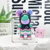 Desenho animado grafite urso violento chaveiro boneca pingente grafite colorido estrelado urso violento enfeites de mochila acessórios DIY