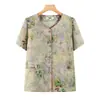 Camisa de manga corta de la abuela, Ropa de verano para ancianos, Ropa para mamá de mujer, Tops elegantes, Ropa nueva de verano para señoras mayores