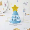 Chapéu de Aniversário Estilo Ins Coreano Bebê Menina Menino Crianças Chapéu de Aniversário com Laço Decoração de Bolo de Aniversário de Bebê