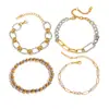 Jieding Pulsera Cubana de Acero Inoxidable con Circonita Transfronteriza Lujo Ligero Cadena de Metal de Gama Alta Sin Decoloración Acero de Titanio Primera Joyería