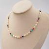 Collar de Cuentas de Colores Arcoíris Color Caramelo Collar de Perlas de Agua Dulce Pulsera Accesorios de Chica Dopamina