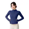 Roupa de Fora para Esportes, Slim Fit de Outono, Roupa Fitness de Alta Qualidade, Cardigan com Zíper e Gola Alta, Roupa de Corrida à Prova de Vento para Yoga