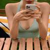 Traje de baño a cuadros con escote en V profundo, sin espalda, para mujer, estilo diosa de Corea del Sur, ajustado, sexy