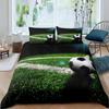 Juego de Tres Piezas de Campo de Fútbol Verde Tema de Fútbol Funda de Edredón para Cama Matrimonial Ropa de Cama Deportiva para Niños