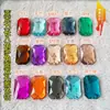 Pedras Strass Acrílicas Costuradas à Mão 18*27 Retangulares Octogonais com Furos DIY Acessórios para Vestido de Noiva Materiais