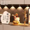 Adorno de Gato de la Fortuna de Resina, Bandeja de Escritorio, Almacenamiento de Llaves, Decoración de Entrada y Sala de Estar, Regalo de Inauguración