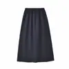 Elegante e Minimalista, Versátil Saia Reta de Cintura Alta 100% Linho, Estilo Old Money Cor Sólida Texturizada Saia com Fenda