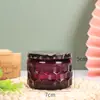 Vela de aromaterapia de rombos de colores Taza con relieve de panal Portavelas recipiente de velas de rombos botella de vidrio resistente al calor de alta temperatura