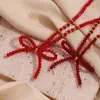 Moda europea y americana temperamento de nicho colgante explosivo cuentas de acero inoxidable hecho a mano cristal tallado rojo collar de lazo