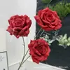 Salón de Bodas Flores Artificiales Rojas Hortensia Borgoña Rosa Material de Flores para Boda Decoración de Guía de Carretera Decoración de Ingeniería de Ventanas