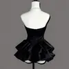 Vestido Corto 2026 Nuevo Modelo Comercio Transfronterizo Negro Sin Tirantes Satín Sexy Ceñido a la Cintura Adelgazante Vestido de Cumpleaños