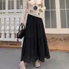 Falda calada de gamuza marrón para mujer, falda tipo paraguas de cintura alta drapeada para principios de otoño, falda de pastel extremadamente hermosa y esponjosa