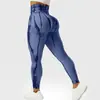 Pantalones de yoga transfronterizos de tiro alto nuevos, leggings atléticos sin costuras con efecto push-up de forma de durazno, pantalones transpirables y de secado rápido para correr y fitness