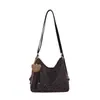 Bolsa Feminina Transfronteiriça Bolsa Tote Estampa de Leopardo Retrô Bolsa de Ombro Único Transversal Feminina Outono/Inverno Grande Capacidade Bolsa de Axila Versátil Estilo Preguiçoso