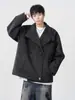 Ropa de Abrigo de Lana Sarga Estilo Retro Old Money para Hombre Otoño e Invierno Marca de Tendencia Diseño Corto Rompevientos Chaqueta Holgada