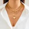 Set de Collar Sencillo con Perlas de Hip-Hop Europeo y Americano para Mujer, Versátil Geométrico Ot Cierre Collar Corto en Forma de Corazón Joyería