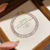 Pulsera Rombo de Zirconia y Nácar con Acabado de Alta Gama, Pulsera Minimalista Estilo Ins Coreano, Joyería Única de Diseño Nicho al por Mayor