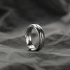 Anillo sencillo de rama para hombre, dominante, tendencia de moda hip-hop, anillo de dedo abierto, anillo de dedo de vid verde retro