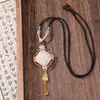 Nuevo collar con flor de ventana Ruyi de brocado estilo Song chino, colgante de tela de brocado de doble cara, accesorio de cuello vintage estilo chino, accesorio para llavero