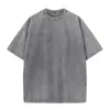 Camiseta Oversize Lavada Vintage con Diseño de Estampado de Cera