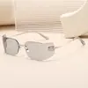 Gafas de Sol Metálicas Sin Montura Estilo Europeo y Americano Mismo Estilo que Zhang Yuanying Tendencia Antivibración Sentido de Alta Gama 20524