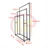 Expositor de tarjetas para colgar cortinas Estante de secado de suelo de tela dorada y negra Venta directa de fábrica Decoración de ventana Expositor versión para colgar