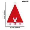 Decorações de Natal transfronteiriças, chapéu de Natal vermelho de veludo, face única, presente de Natal para crianças, chapéu de Papai Noel com rena de desenho animado