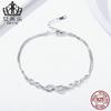 Evelle Pulsera de moda europea y americana de plata esterlina S925 pulsera elegante sin fin de plata esterlina Y SCB037