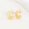 Pendientes de letras de burbuja lisas con baño de cobre y oro real transfronterizos, moda, temperamento, Joker, nuevos pendientes exquisitos, venta al por mayor