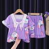 Verão pijamas das crianças meninas bebê verão fino terno de manga curta médio e grande crianças dos desenhos animados meninas homewear desgaste exterior
