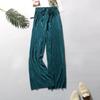 Pantalones de Pierna Ancha para Mujer, Pantalones de Seda Helada de Color Sólido de Cintura Alta para Mujer, Nuevos Pantalones de Pierna Ancha Plisados Elásticos Adelgazantes para Mujer, Venta al por Mayor de Verano