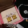 Joyería Encaje Italiano Arreglo de Pétalos Combinación de Piedras Preciosas Anillo Pendientes de Zirconia Iris Vintage