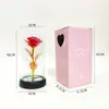 Rosa Dourada Transfronteiriça Capa Média de Acrílico Flor Eterna Flor de Simulação Presente para o Dia das Mães Enfeites Criativos