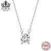 Avle Original 1 Quilate Plata Esterlina S925 Moissanita Brillante Collar Popular Bañado en Oro Blanco Collar Simple de Lujo